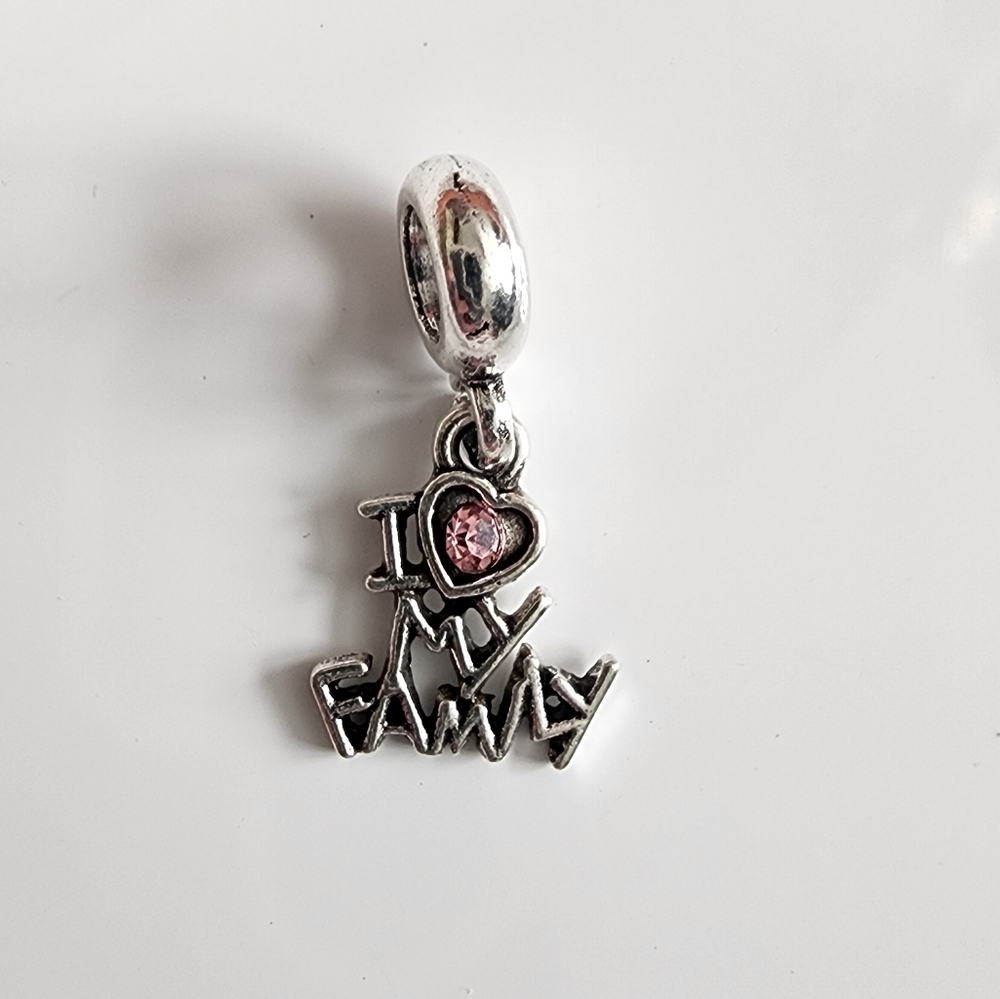 I ❤️  My Family Charms for European Style Bracelets Tibeten#2